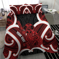 Whero Aotearoa Atua Tumatauenga Personalised Bedding Set Maori God Of War Tiki With Taiaha LT14 - Polynesian Pride