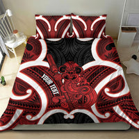 Whero Aotearoa Atua Tumatauenga Personalised Bedding Set Maori God Of War Tiki With Taiaha LT14 - Polynesian Pride
