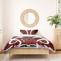 Whero Aotearoa Atua Tumatauenga Personalised Bedding Set Maori God Of War Tiki With Taiaha LT14 - Polynesian Pride