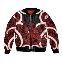 Whero Aotearoa Atua Tumatauenga Personalised Bomber Jacket Maori God Of War Tiki With Taiaha