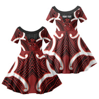 Whero Aotearoa Atua Tumatauenga Personalised Family Matching Mermaid Dress and Hawaiian Shirt Maori God Of War Tiki With Taiaha