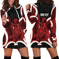 Whero Aotearoa Atua Tumatauenga Personalised Hoodie Dress Maori God Of War Tiki With Taiaha LT14 - Polynesian Pride