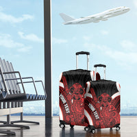 Whero Aotearoa Atua Tumatauenga Personalised Luggage Cover Maori God Of War Tiki With Taiaha LT14 - Polynesian Pride
