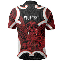 Whero Aotearoa Atua Tumatauenga Personalised Polo Shirt Maori God Of War Tiki With Taiaha LT14 - Polynesian Pride