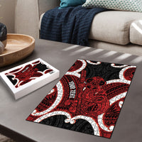 Whero Aotearoa Atua Tumatauenga Personalised Puzzle Maori God Of War Tiki With Taiaha LT14 - Polynesian Pride