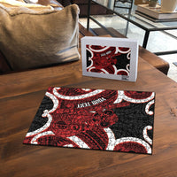 Whero Aotearoa Atua Tumatauenga Personalised Puzzle Maori God Of War Tiki With Taiaha LT14 - Polynesian Pride