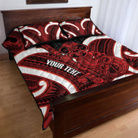 Whero Aotearoa Atua Tumatauenga Personalised Quilt Bed Set Maori God Of War Tiki With Taiaha LT14 - Polynesian Pride