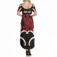 Whero Aotearoa Atua Tumatauenga Personalised Summer Maxi Dress Maori God Of War Tiki With Taiaha