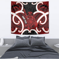 Whero Aotearoa Atua Tumatauenga Personalised Tapestry Maori God Of War Tiki With Taiaha