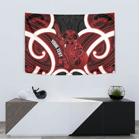 Whero Aotearoa Atua Tumatauenga Personalised Tapestry Maori God Of War Tiki With Taiaha