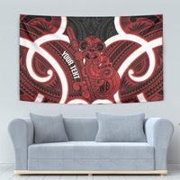 Whero Aotearoa Atua Tumatauenga Personalised Tapestry Maori God Of War Tiki With Taiaha