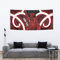 Whero Aotearoa Atua Tumatauenga Personalised Tapestry Maori God Of War Tiki With Taiaha