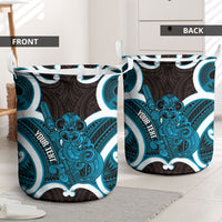 Kikorangi Aotearoa Atua Tumatauenga Personalised Laundry Basket Maori God Of War Tiki With Taiaha LT14 - Polynesian Pride