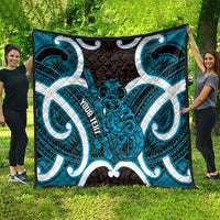 Kikorangi Aotearoa Atua Tumatauenga Personalised Quilt Maori God Of War Tiki With Taiaha LT14 - Polynesian Pride