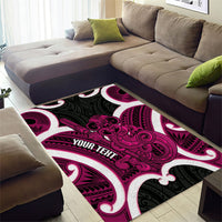 Mawhero Aotearoa Atua Tumatauenga Personalised Area Rug Maori God Of War Tiki With Taiaha LT14 - Polynesian Pride