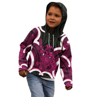Mawhero Aotearoa Atua Tumatauenga Personalised Kid Hoodie Maori God Of War Tiki With Taiaha LT14 - Polynesian Pride