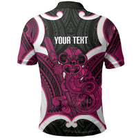 Mawhero Aotearoa Atua Tumatauenga Personalised Polo Shirt Maori God Of War Tiki With Taiaha LT14 - Polynesian Pride