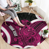 Mawhero Aotearoa Atua Tumatauenga Personalised Round Carpet Maori God Of War Tiki With Taiaha