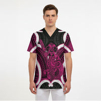 Mawhero Aotearoa Atua Tumatauenga Personalised Scrub Top Maori God Of War Tiki With Taiaha