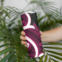 Mawhero Aotearoa Atua Tumatauenga Skinny Tumbler Maori God Of War Tiki With Taiaha LT14 - Polynesian Pride