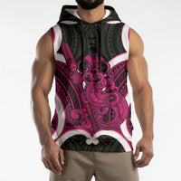Mawhero Aotearoa Atua Tumatauenga Personalised Sleeveless Hoodie Maori God Of War Tiki With Taiaha LT14 - Polynesian Pride