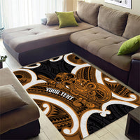 Karaka Aotearoa Atua Tumatauenga Personalised Area Rug Maori God Of War Tiki With Taiaha LT14 - Polynesian Pride