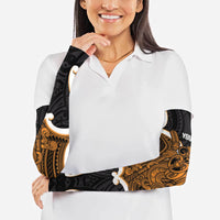 Karaka Aotearoa Atua Tumatauenga Personalised Arm Sleeves Maori God Of War Tiki With Taiaha LT14 - Polynesian Pride