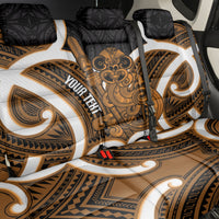 Karaka Aotearoa Atua Tumatauenga Personalised Back Car Seat Cover Maori God Of War Tiki With Taiaha LT14 - Polynesian Pride