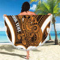 Karaka Aotearoa Atua Tumatauenga Personalised Beach Blanket Maori God Of War Tiki With Taiaha LT14 - Polynesian Pride