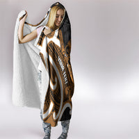 Karaka Aotearoa Atua Tumatauenga Personalised Hooded Blanket Maori God Of War Tiki With Taiaha LT14 - Polynesian Pride