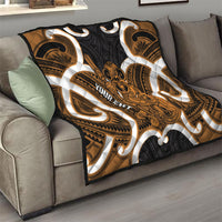 Karaka Aotearoa Atua Tumatauenga Personalised Quilt Maori God Of War Tiki With Taiaha LT14 - Polynesian Pride