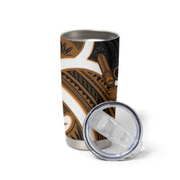 Karaka Aotearoa Atua Tumatauenga Tumbler Cup Maori God Of War Tiki With Taiaha LT14 - Polynesian Pride