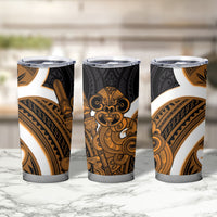 Karaka Aotearoa Atua Tumatauenga Tumbler Cup Maori God Of War Tiki With Taiaha LT14 - Polynesian Pride