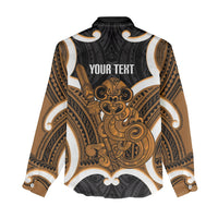 Karaka Aotearoa Atua Tumatauenga Personalised Women Casual Shirt Maori God Of War Tiki With Taiaha