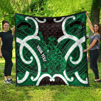 Kakariki Aotearoa Atua Tumatauenga Personalised Quilt Maori God Of War Tiki With Taiaha LT14 - Polynesian Pride