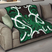 Kakariki Aotearoa Atua Tumatauenga Personalised Quilt Maori God Of War Tiki With Taiaha LT14 - Polynesian Pride