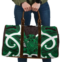 Kakariki Aotearoa Atua Tumatauenga Personalised Travel Bag Maori God Of War Tiki With Taiaha LT14 Green - Polynesian Pride
