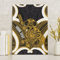 Kowhai Aotearoa Atua Tumatauenga Personalised Canvas Wall Art Maori God Of War Tiki With Taiaha