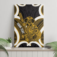 Kowhai Aotearoa Atua Tumatauenga Personalised Canvas Wall Art Maori God Of War Tiki With Taiaha