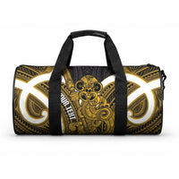 Kowhai Aotearoa Atua Tumatauenga Personalised Duffle Bag Maori God Of War Tiki With Taiaha