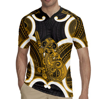 Kowhai Aotearoa Atua Tumatauenga Personalised Rugby Jersey Maori God Of War Tiki With Taiaha
