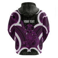 Waiporoporo Aotearoa Atua Tumatauenga Personalised Hoodie Maori God Of War Tiki With Taiaha