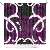 Waiporoporo Aotearoa Atua Tumatauenga Personalised Shower Curtain Maori God Of War Tiki With Taiaha