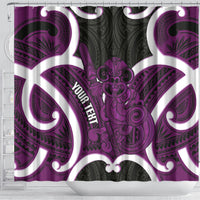 Waiporoporo Aotearoa Atua Tumatauenga Personalised Shower Curtain Maori God Of War Tiki With Taiaha