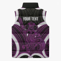Waiporoporo Aotearoa Atua Tumatauenga Personalised Sleeveless Puffer Jacket Maori God Of War Tiki With Taiaha