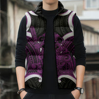 Waiporoporo Aotearoa Atua Tumatauenga Personalised Sleeveless Puffer Jacket Maori God Of War Tiki With Taiaha