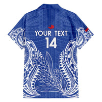 Custom Manu Samoa Rugby 2024 Family Matching Off Shoulder Maxi Dress and Hawaiian Shirt Go Champions Samoan Tattoo