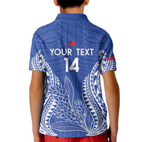 Custom Manu Samoa Rugby 2024 Kid Polo Shirt Go Champions Samoan Tattoo