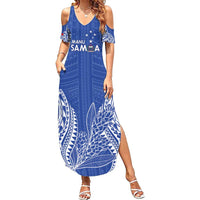 Custom Manu Samoa Rugby 2024 Summer Maxi Dress Go Champions Samoan Tattoo