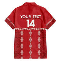 Custom Tonga Rugby 2024 Family Matching Short Sleeve Bodycon Dress and Hawaiian Shirt Go Champions Ikale Tahi Ngatu Pattern LT14 - Polynesian Pride